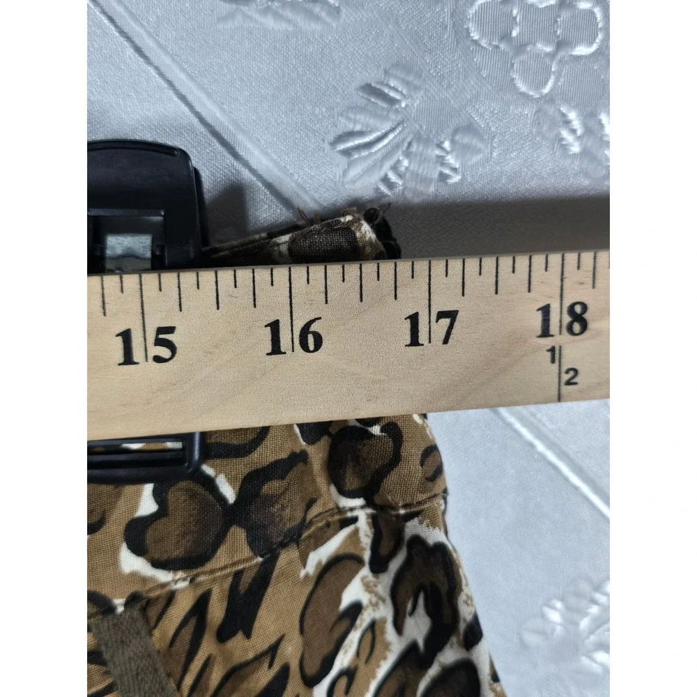 Westbound Petites Animal Print A-Line Skirt Brown‎ Leopard Tiger Cotton PXL